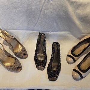 Stuart Weitzman Mixed Color Peep-Toe Heels Collection